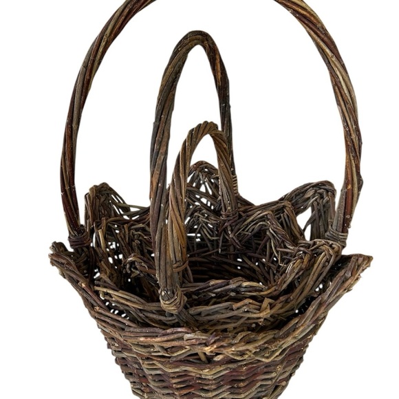 Vintage Set of Three Wicker Stacking Baskets - Picture 2 of 6